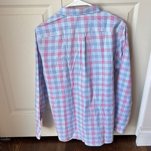 Vineyard Vines mens whale shirt 100% cotton Blue pink Plaid button down Shirt XL - Picture 7 of 7